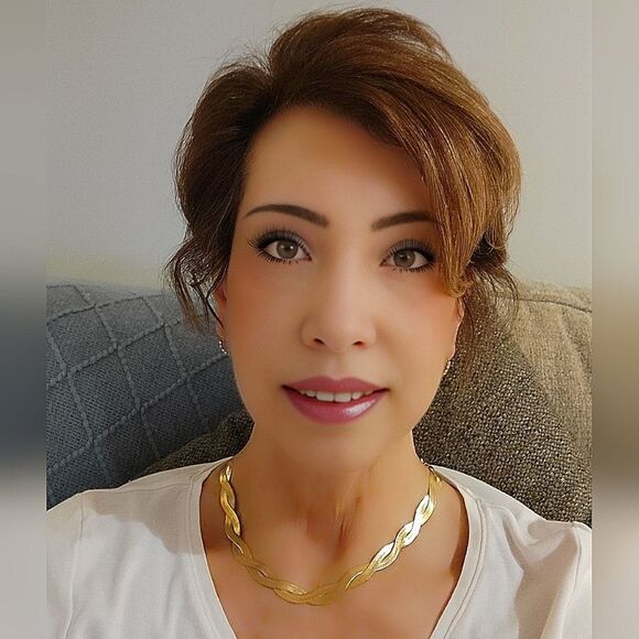 #Vintage Gold Tone #Herringbone Double Twist Layered Choker Necklace Never Worn - Picture 2 of 8